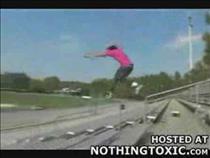 Rollerblading-Stunt-Ends-in-Painful-Nut-Slam